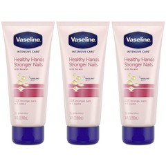 Vaseline Lotion, Healthy Hands Stronger Nails with 3.4 Fl Oz (Pack of 3)