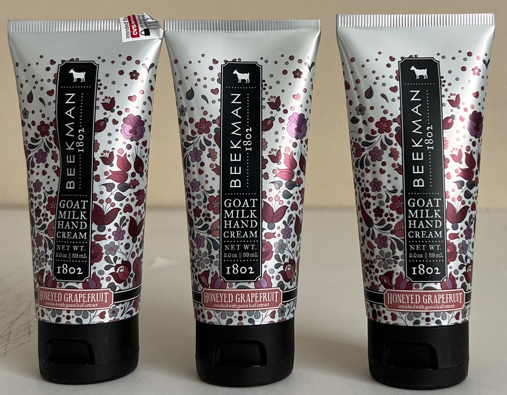 BEEKMAN 1802 PURE GOAT MILK HAND CREAM Honeyed Grapefruit 2 Oz Lot Of 3 Dented
