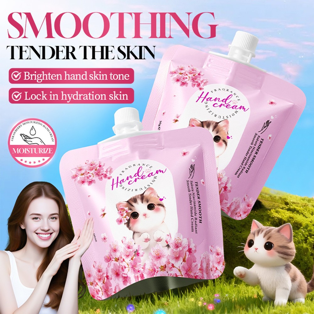 5Pcs Hand Lotion Hand Care Cream Cherry Blossom Hand Cream Non-greasy Hydrating