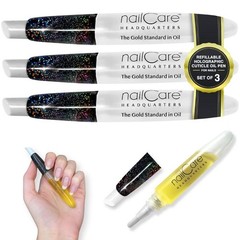 Refillable Holographic Cuticle Oil Pen – 3-Pack Nail Care Squeeze Brush Pens