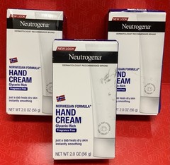 🔥LOT of 3 Neutrogena 2 oz Hand Cream Norwegian Formula Fragrance Free
