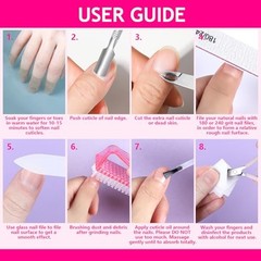 Manicure Kit For Women, Nail Care Kit With Glass Nail File, 5pcs 180/240 Grit