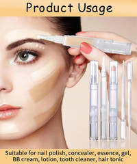 6 Pcs 3Ml Empty Cuticle Oil Pen with 4 Pcs Transfer Pipettes – Transparent Nail