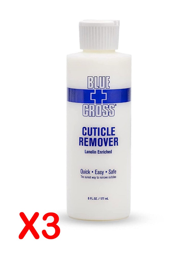 3 New 6oz Blue Cross Hydrating Moisturizing Strengthening Cuticle Remover Oil