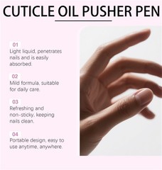 3-In-1Cuticle Oil Pusher Pen, Ceramic Cuticle Oil Cuticle Pusher Nail Oil Pen fo