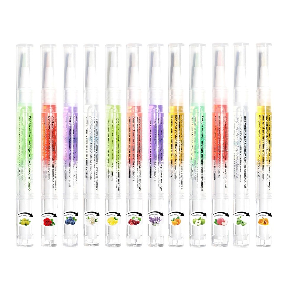 12-Pack Nail Cuticle Oil pens Set – 0.5 Fl Oz (Pack of 1), 12Color