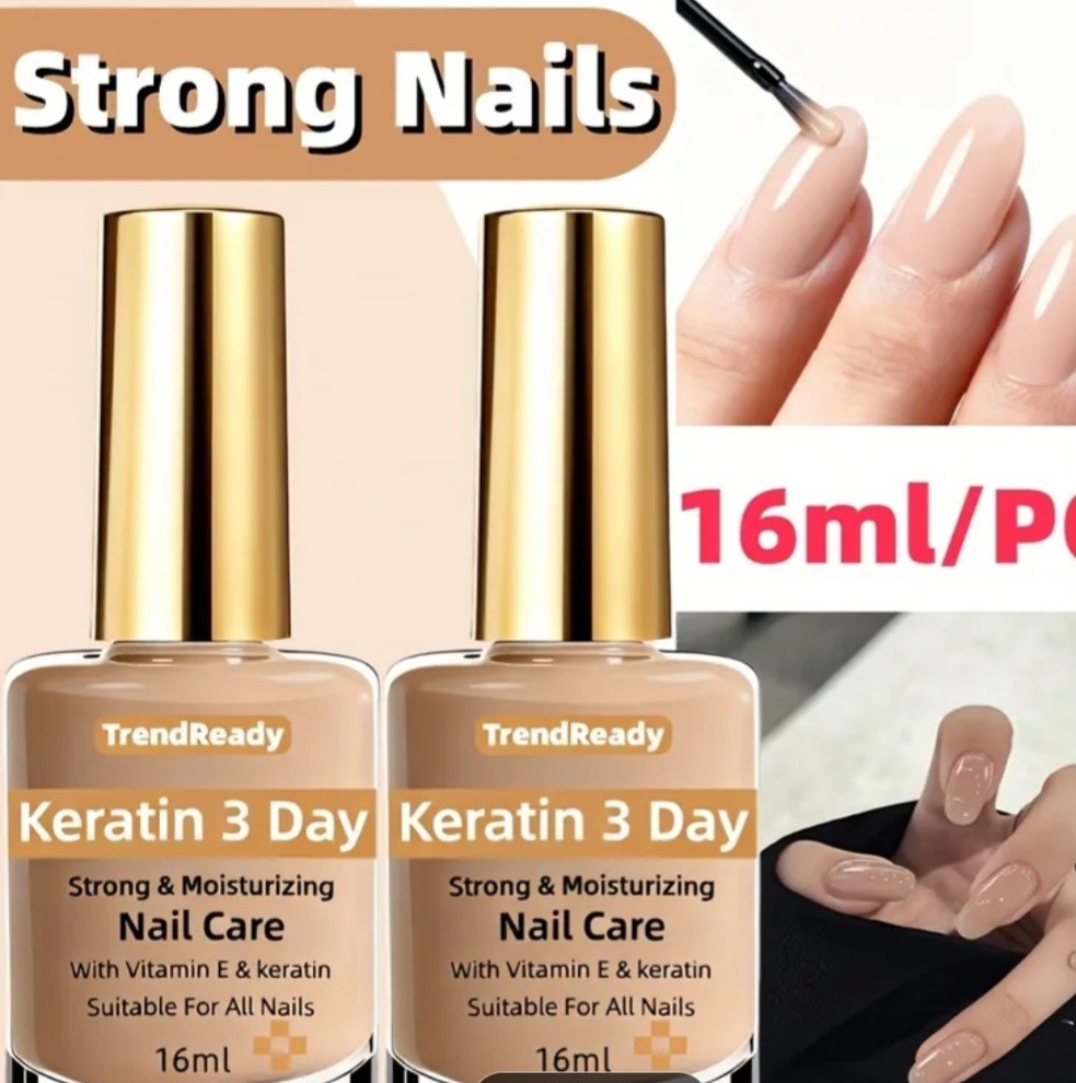 TrendReady Keratin 3 Day Nail Strengthener Liquid 16ml with Vitamin E & Keratin