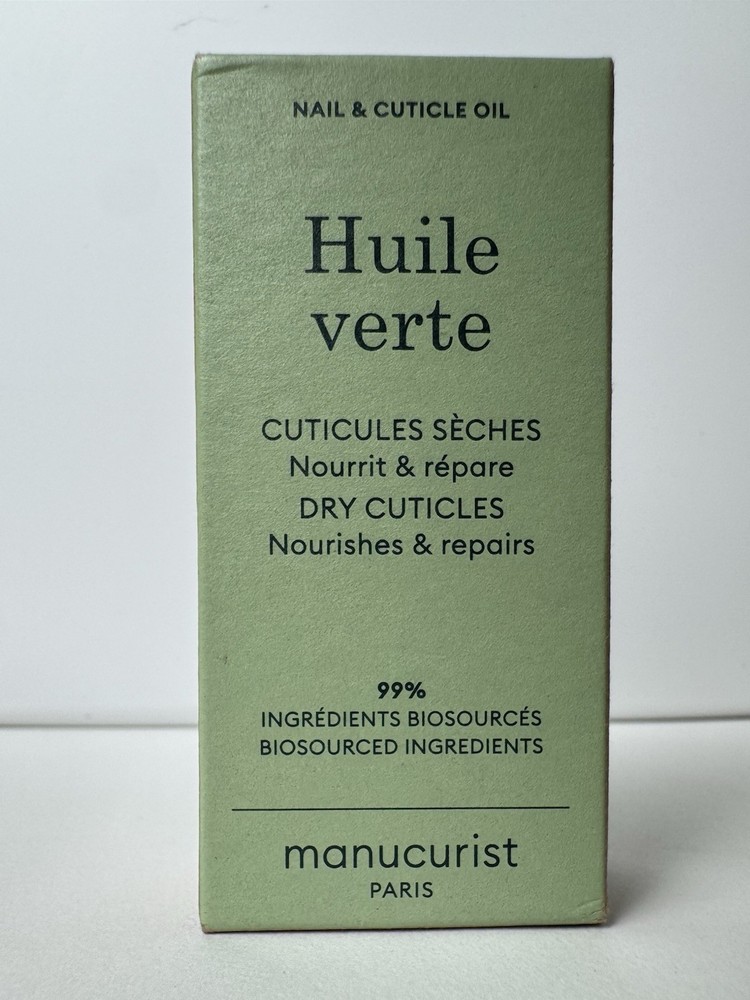 Manucurist Huile Verte Green Nail & Cuticle Oil • Full Size .51oz/15ml • Vegan