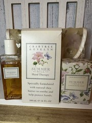Crabtree & Evelyn SUMMER HILL Gift Bag 3pc Set – Hand Therapy Lotion, Soap, Gel