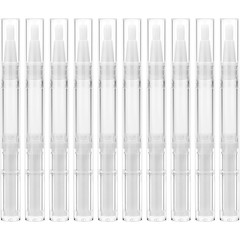 10Pcs 3ml Transparent Twist Pens Cuticle Oil Pen Empty Nail Oil Pen w/ Brush Tip