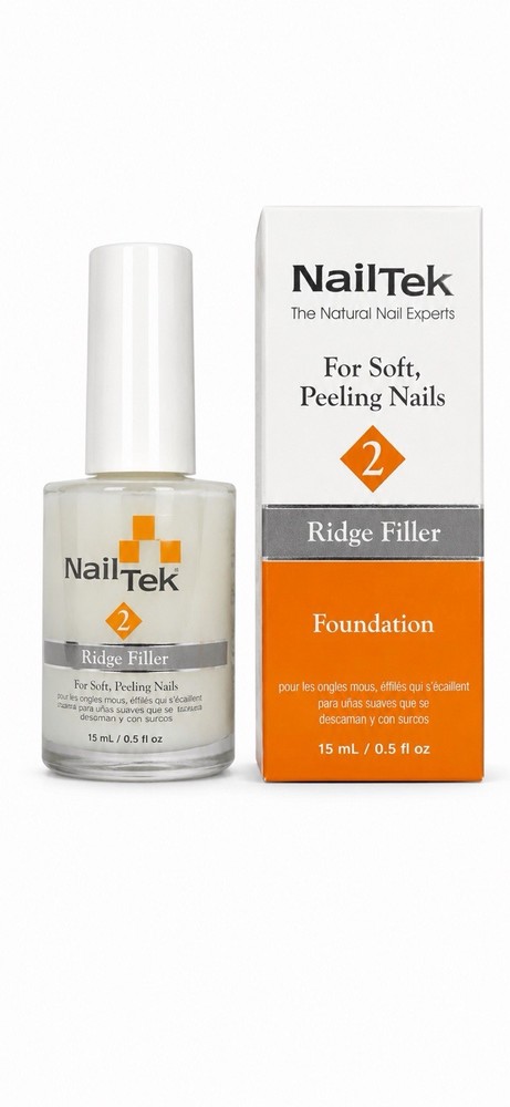 Nail Tek Foundation 2 Ridge Filler for Soft Peeling Nails 0.5 oz New ( 2 Pack)