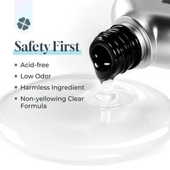 No Wipe Gel Top Coat and Base Set: 2Pcs 15ml Rubber Base, Super Clear