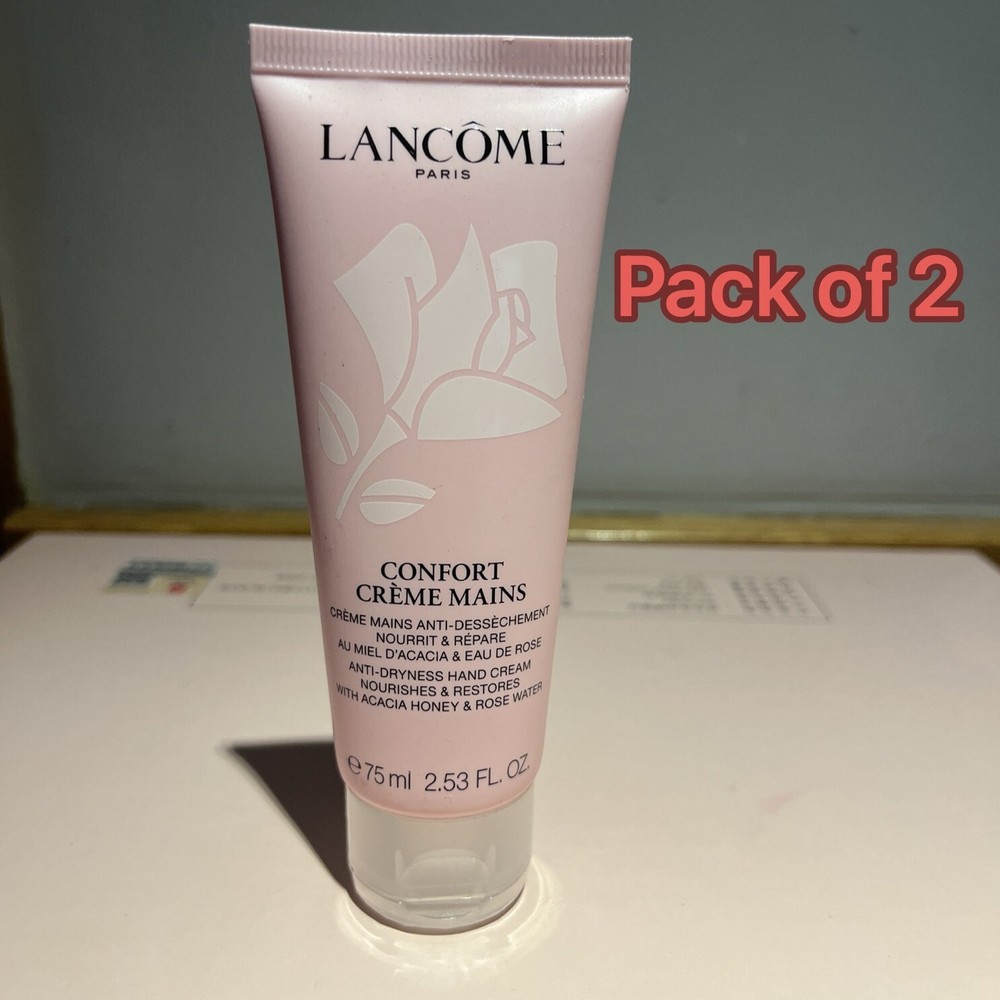 Pack Of 2, Lancome Comfort Anti-Dryness Hand Cream Full Size 2.5oz/75ml Each