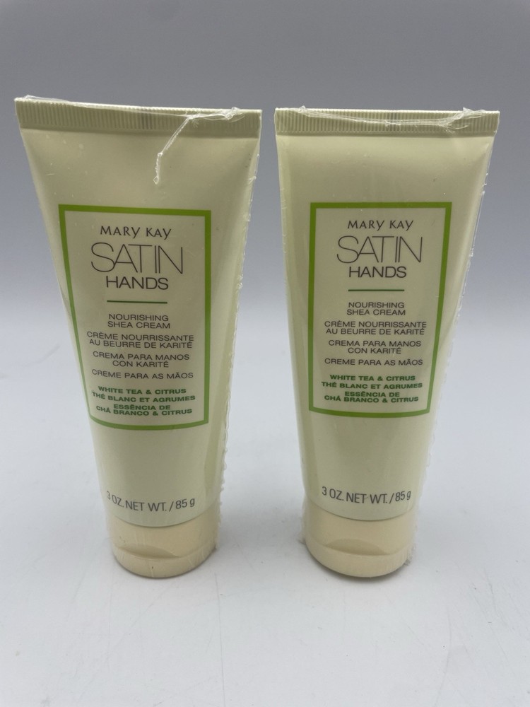 Mary Kay Satin Hands Nourishing Shea Cream White Tea & Citrus 3oz-Lot of 2 Seale