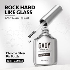 GAOY 16ml 2 Pcs Glassy Gel 0.54 Fl Oz (Pack of 2), Top Coat and Base
