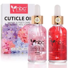 nbc BeautiLab Nail Cuticle Oil, 2Pcs 1 Fl Oz (Pack of 2), Rose & Strawberry