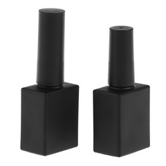15ml Empty Nail Polish Glass Bottles Round Shape Brush & Cap Refillable