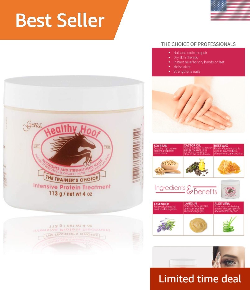 Moisturizing 4 Oz Healthy Hoof Cream – Revitalize Cuticles and Strengthen Nails