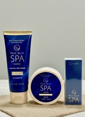 Bath & Body Works True Blue Spa Mini Manicure Set Hand Cream Scrub Buffer
