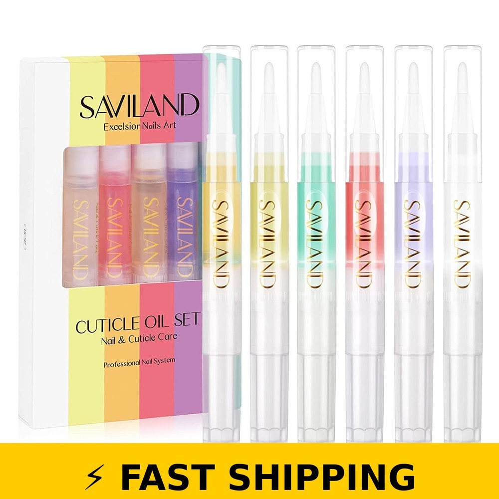 SAVILAND 6PCS Cuticle Oil Pen with Vitamin E for Nail Care