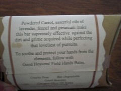 Gardeners Field Hands Bar Soap Handcut 4 oz- Herbal, Sealed
