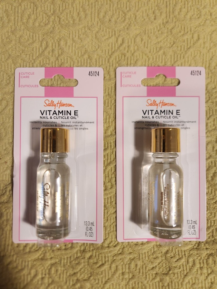 New Sally Hansen Vitamin E Nail & Cuticle Oil Clear 0.45 fl oz 2 Pack