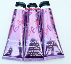 Bath & Body Works STRAWBERRY POUND CAKE HAND CREAM 1 OZ NEW X3 TRAVEL SIZE