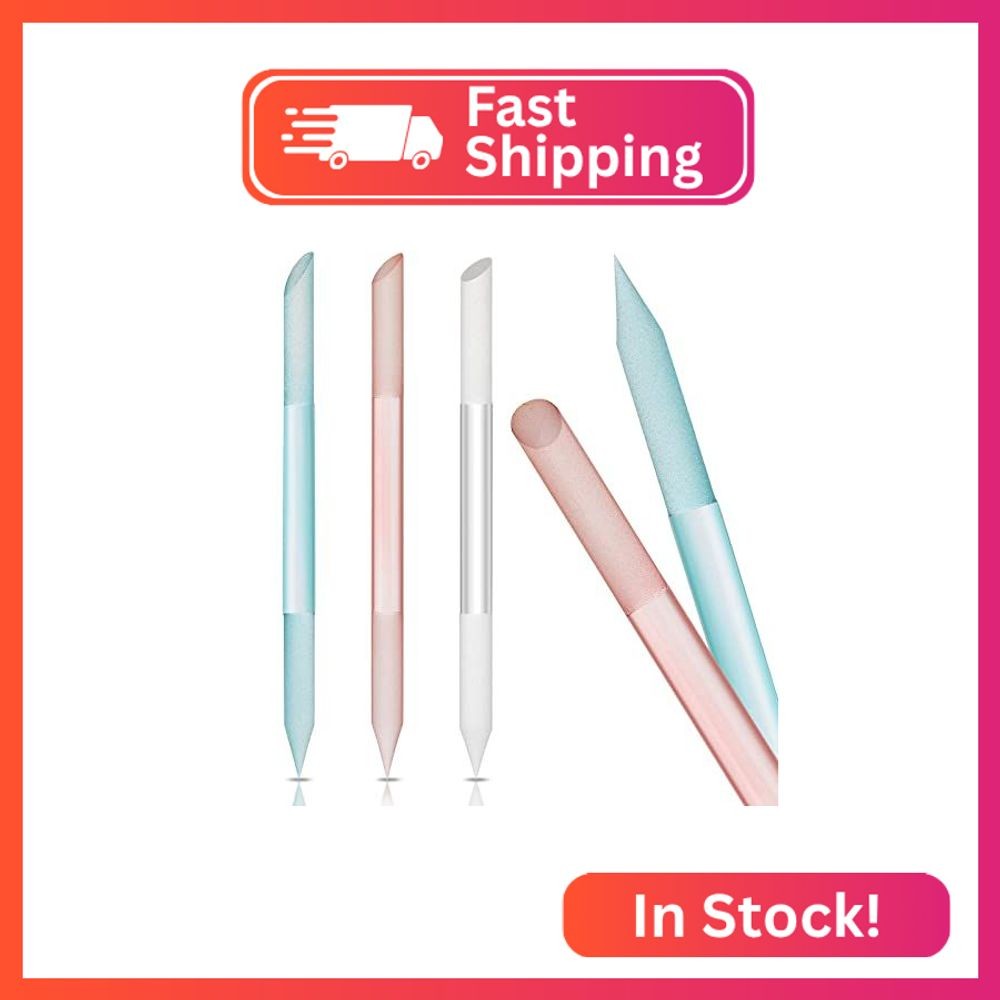 Mudder 3 Pieces Glass Cuticle Pusher Cuticle Remover Glass Nail File Dual Ended