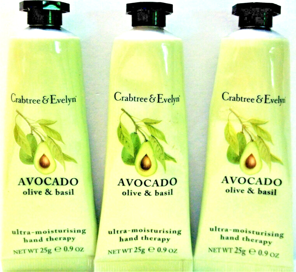 Crabtree & Evelyn AVOCADO Ultra-Moisturising Hand Therapy .9 oz/25 g, NEW x 3