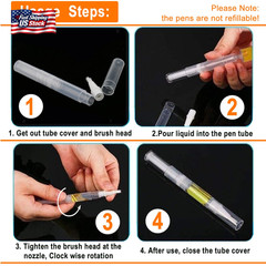 10 Pack 3 ML Transparent Twist Pens, Empty Cuticle Nail Oil Pen with Brush Tip,