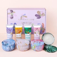 Gift Baskets for Women: Unique Candles & Hand Cream Lotion 8 Pack, Rose