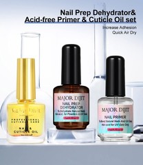 Nail Dehydrator and Nail Primer with Cuticle Oil Set Air Dry Superior Bonding…