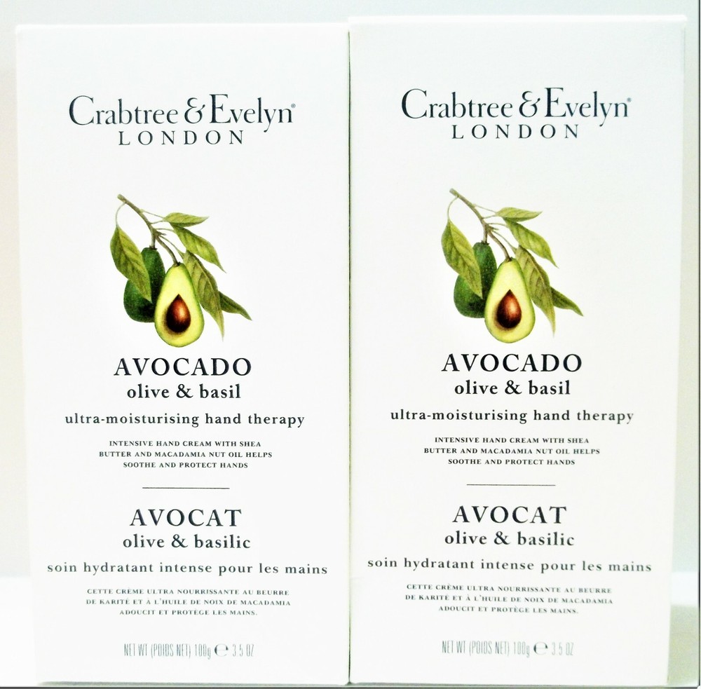 Crabtree & Evelyn AVOCADO Ultra-Moisturising Hand Therapy, 3.5 oz NEW in Box x 2