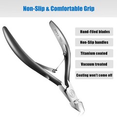 Cuticle Trimmer with Pusher – Half Jaw, Titanium Black
