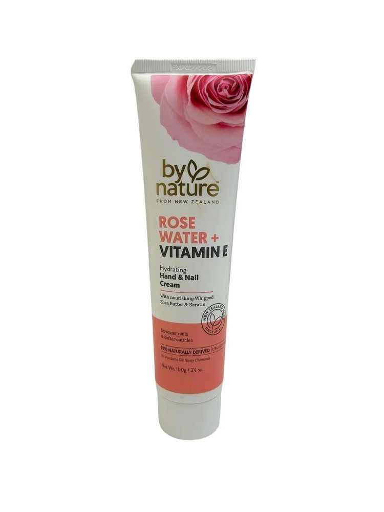 By Nature Hydrating Hand + Nail Cream with Rosewater & Vitamine E NEW EXP 2027