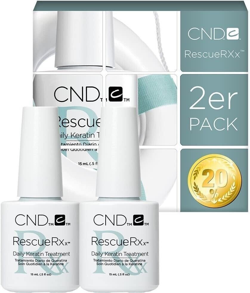 2x CND Rescue RXx – Daily Keratin Nail Treatment – 0.5oz/15ml – 90763 NIB 2025