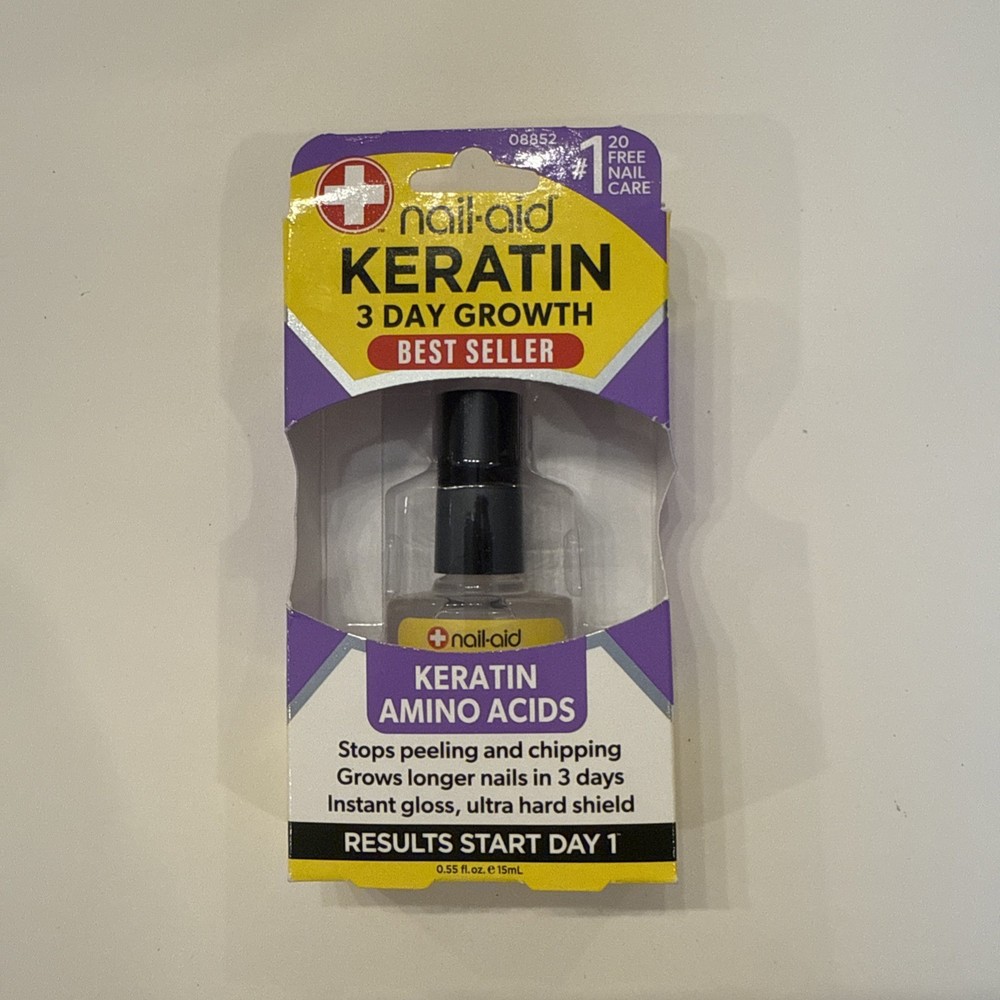 3 pack/Nail-Aid Keratin 3 Day Growth Nail Treatment Amino Acids 0.55 oz New