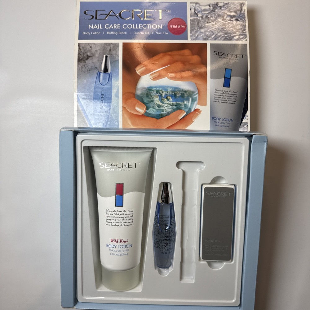 Seacret From The Dead Sea 3 Piece Nail & Body Care Kit Wild Kiwi no file READ