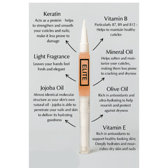 Cuticle Oil Pen 5pcs w/ Jojoba Oil, Olive and Mineral Oil, Vitamin E-B, Keratin