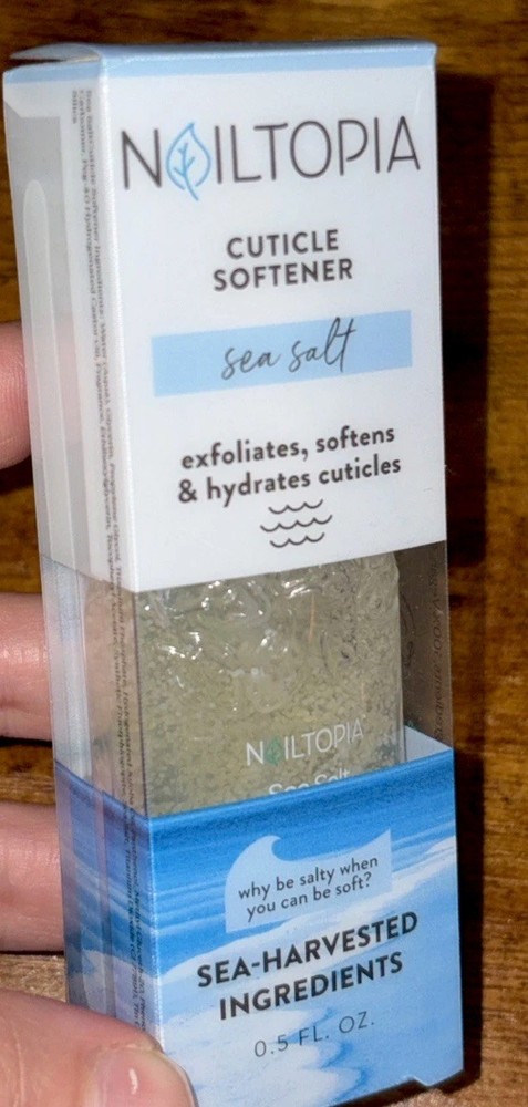 Nailtopia Cuticle Softener w/ Sea Salt, Exfoliates, Softens, Hydrates, 0.5fl oz