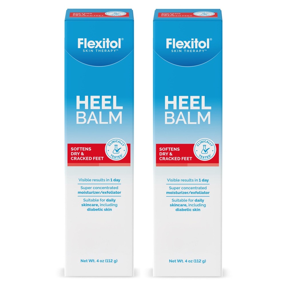 Flexitol Heel Balm Twin Pack, Cracked Cream & Foot 4 Ounce (Pack of 2)