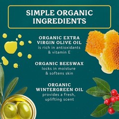 Organic Healing Balm for Dry Cracked Hands – 2 oz Tin with Wintergreen Scent