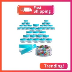 Beauticom 10g/10ml (0.35 Fl Oz) Round Clear Jars with Round Top Lids for Creams,