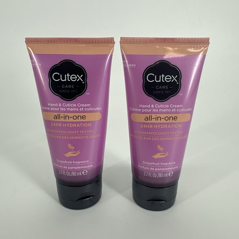 2 PACK Cutex Care Hand & Cuticle Cream Grapefruit Fragrance 2.7 fl oz x2 NWOB