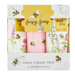 3 x Heathcote & Ivory Busy Bees Hand Cream Trio Gift Vegan Manuka Leaf Extract