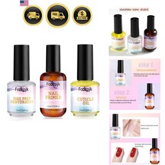 Nail Dehydrator and Nail Primer with Cuticle Oil Set, Air Dry Bonding Primer …