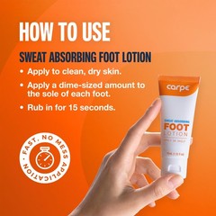 Carpe Sweat Absorbing Foot Lotion 3 Tubes WITH FREE 1.35 Fl Oz (Pack of 3)