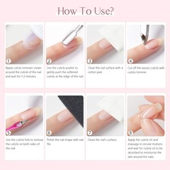 SAVILAND Cuticle 7 Piece Set, 60 ml Remover & 30 Oil