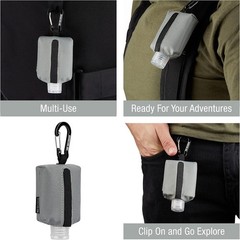 Travel Hand Sanitizer Keychain – Small Refillable 2 oz Bottle with Grey