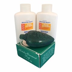 Avon Holiday Ornament Soap + Avon Skin-So-Soft Anti-Itch Refill Spray Bottles